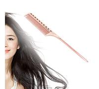 Professional Rat Tail Hair Comb, Parting Comb, Salon Hairdressing Styling Comb Barber Aluminum Metal Comb, Salon Comb (Rose Gold)