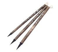 Professional Rat Whisker Calligraphy Brush Set 3 Sizes Small Script Ink Pen for Running Cursive Style Watercolor Painting