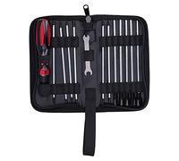 Professional RC Tool Kit Screwdriver Wrench Set Heavy Duty Steel Construction Ergonomic Handle Complete Repair Tools for RC Cars Drones Airplanes Boats with Storage Bag