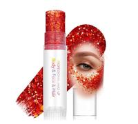 Professional Red Glitter Stick for Makeup, Hair & - Sparkly Glitter Powder for Face, Cheeks, Eyes, Festivals & Parties, Easy Direct Swipe-On Application, Vibrant Long-Lasting Shine