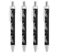 Professional Retractable Black Gel Ink Pens 0.5mm Extra Fine Point Black & White Zebra Rollerball Pens with Quick-Dry Smudge-Free Ink Pocket Clip for Smooth Writing Journaling Note-Taking