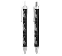 Professional Retractable Black Gel Ink Pens 0.5mm Extra Fine Point Black & White Zebra Rollerball Pens with Quick-Dry Smudge-Free Ink Pocket Clip for Smooth Writing Journaling Note-Taking