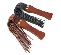 Professional riding whip with wooden handle, general purpose whip for dressage/jumping, gentle touch to promote communication between man and horse(2pcs(Black+Brown))