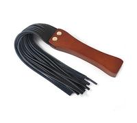 Professional riding whip with wooden handle, general purpose whip for dressage/jumping, gentle touch to promote communication between man and horse(Black)