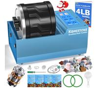 Professional Rock Tumbler Kit - 4LB Large Capacity Barrel with Brushless Motor & Heavy Metal Base, Adjustable Speed & 9-Day Timer, Includes All Accessories, Rock Polisher for Adults & Collectors