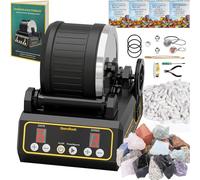 Professional Rock Tumbler Kit, Large 2.5Lb Barrel, STEM Science Gift for Adults, 9-Day Timer & 3-Speed Motor, Includes Rocks, Grits and DIY Tools