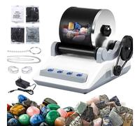Professional Rock Tumbler Kit with Electric Vibrating Technology and Timer for Gemstone Polishing - Ideal Gift for All Ages