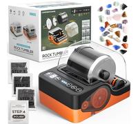 Professional Rock Tumbler Machine, Rocks Polishing Machine Kit with Noise Reduction Cover for Kids, Adults & Rock Collector, 3-Speed Motor & 9-Day Timer, Geology Hobby Toy Gift (Orange 2026 Upgrade)