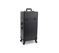 Professional Rolling Makeup Case 360° Wheels Lockable Salon Storage | Wavensylvo expandable compartments,removable wheels,4 organizer trays,lockable storage,salon and travel