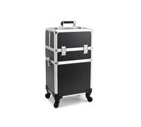 Professional Rolling Makeup Case 360° Wheels Lockable Salon Storage | Wavensylvo expandable compartments,removable wheels,4 organizer trays,lockable storage,salon and travel