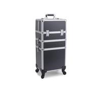 Professional Rolling Makeup Case 360° Wheels Lockable Salon Storage | Wavensylvo expandable compartments,removable wheels,4 organizer trays,lockable storage,salon and travel