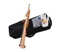 Professional Rose Copper Soprano Saxophone Bb Key Bent Bell Beginner Saxophone