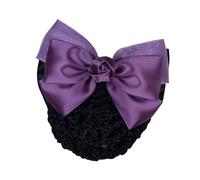 Professional Rose Pearl Bow Headband - Beauty Job Hair Clip with Mesh Pocket for Women and Girls(Purple Rose)