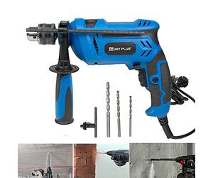 Professional Rotary Hammer Impact Drill 2 Function Modes, 13mm Quick Change Chuck, Variable Speed Control, up to 25 mm Drilling Diameter, 850W with 3-Piece Drill Bits Set