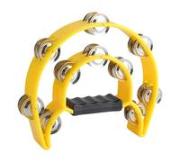 Professional Round Drum with Metal Bells and Frame Hand Tambourine Rings for Music Education Team Building Hand Percussion Instrument
