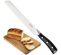 Professional Sabatier Scalloped Bread Knife - 8in/20cm Full Tang Blade Forged from Chrome-Molybdenum-Vanadium Stainless Steel. Carbon Black Triple Rivet Handle. 25Yr Guarantee. Dishwasher Safe.