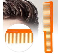 Professional Salon Hair Clipper Cut Comb for Hair Trimming - Carbon Plastic Anti-Static Orange Barber Hairdresser Comb (Orange)