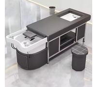 Professional Salon Massage Shampoo Bed & Pedicure Chair with Foot Bathtub, Head Spa Equipment & Facial Bed with Massage Headrest