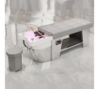 Professional Salon Shampoo Bowl & Chair Set, Thai Premium with Comfortable Headrest, Water Circulation Massage Table, Gray
