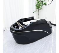 Professional Salon Shampoo Massage Bed, Luxury Head SPA Bed with Black Minimalist Design, Curved LED Light