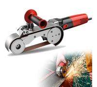 Professional Sand Belt Machine for Stainless Steel Polishing and Grinding, 1100W Power with 6 Adjustable Speeds, Ideal for Burnishing and Finishing Tubes and Pipes