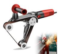 Professional Sand Belt Machine for Stainless Steel Polishing and Grinding, 1100W Power with 6 Adjustable Speeds, Ideal for Burnishing and Finishing Tubes and Pipes