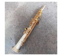 Professional Saxophone B-flat Matte Silver-plated Gold Lacquered Straight Saxophone Brass Musical Instrument With Canvas Case