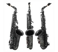 Professional saxophone Black Nickel Plated Alto Saxophone Eb Flat Brass Saxophone With Strap Cloth Reed Parts Professional Satin-finished