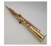 Professional Saxophone Brass Straight High-pitched Bb Flat Saxophone Woodwind Instrument Natural Shell Keys Carve Pattern With Case