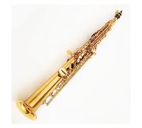 Professional Saxophone Brass Straight High-pitched Saxophone Bb B Flat Sax Wind Instrument Natural Shell Key Carve Pattern