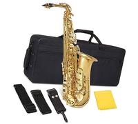 Professional Saxophone Curved Gold Lacquer Eb Tone Alto Brass Saxophone Instrument With Case And Accessories