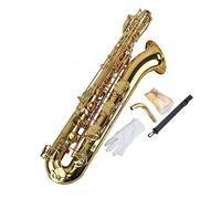 Professional Saxophone Eb Gold Lacquer Baritone Saxophone Hand Engravings Sax With Mouthpieces Reeds Strap Case