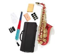 Professional Saxophone For Beginners Alto Saxophone Eb Key Green Colored Instrument(Red)