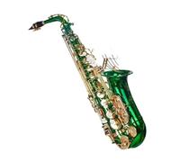 Professional Saxophone Green Alto Saxophone E Drop Set for Beginners Includes Case Cleaning Cloth Gloves Neck Strap and Other Accessories