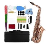 Professional Saxophone Instrument For Beginners Red Antique Saxophone Eb Alto Brass Solid Set With Box Reeds(1set)