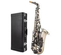 Professional Saxophones Alto Saxophone Nickel Plated Black Keys Professional With Shell(2)