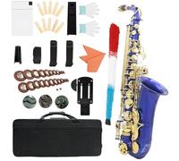 Professional Saxophones E Flat Alto Saxophone Blue And Gold Color Scheme Includes Instrument Accessories(2)