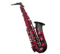 Professional Saxophones Matte Black Nickel Plated Alto Saxophone With Red Painted Keys