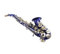 Professional Saxophones Small Curved Tube B Flat Soprano Saxophone Blue Brass Instrument