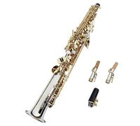 Professional Saxophones Soprano Saxophone With Silver Plated Body Gold Painted Keys Straight Brass Tubes And Comes With A Case