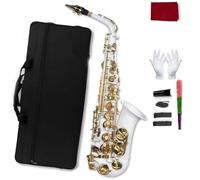 Professional Saxophones White Gold Key Alto Saxophone E Flat Complete Set For Beginners