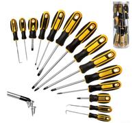 Professional Screwdriver Kit Made Of Chromium Vanadium Steel With Comfortable Grip Handle For Various Home And Garage Repairs 11 Piece(B)