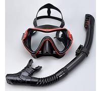 Professional Scuba Diving Mask Set Anti Fog Goggles with Snorkel Glasses Tube Adjustable Strap for Women Men Adult Swimming Mask,Red (Red)