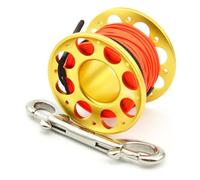 Professional Scuba Diving Reel with Materials and Comfortable Grip for Seamless Use (15m Gold)