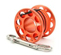 Professional Scuba Diving Reel with Materials and Comfortable Grip for Seamless Use (15m Orange red)