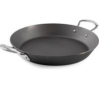 Professional Seasoned Carbon Steel Range Frying Pan, Balti Dish and BBQ Melting Pot, Indestructible Construction for Cooking any Dish Made in England (Frying Pan, 6"/16cm) (14" Paella Pan)