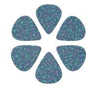 Professional Semi-Round Guitar Picks 6 Pack Beautiful Sparkling Mermaid Scales Print, Premium Paddles for Electric & Acoustic Guitars, Guitarist Essentials 0.46-0.96mm