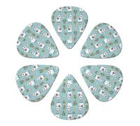 Professional Semi-Round Guitar Picks 6 Pack Llama Alpaca, Premium Paddles for Electric & Acoustic Guitars, Guitarist Essentials 0.46-0.96mm