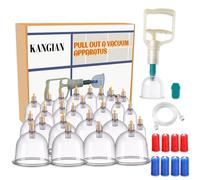 Professional Set of 24 Massage Cups, Complete Kit for Cupping with Vacuum Pump, Ideal for Muscle Relaxation, Glass Massage Cups, Suitable for Home Use