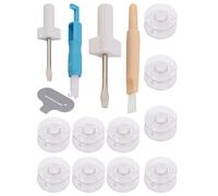 Professional Sewing Machine Tools Set Complete Threader Shuttle Core Needle Inserter Screwdriver Kit for Home Tailors Crafters and DIY Enthusiasts Durable Alloy Metal 17 Pieces